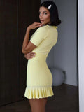 Summer Short Sleeve Ruffle Mini Dress Women