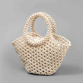 Summer Women's Handwoven Totes Beach Wooden Beaded Bag