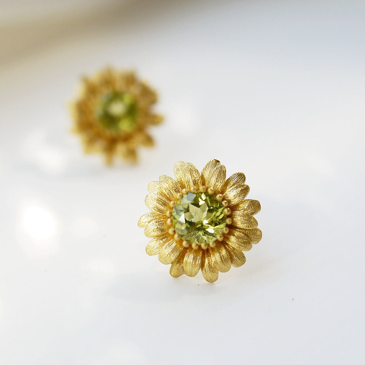 Sunflower Open Fashion All-matching Gemstone Earrings - Ear Studs - electronic accessories