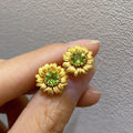 Sunflower Open Fashion All-matching Gemstone Earrings - Ear Studs - electronic accessories