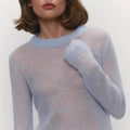 Sweater Blouse Women’s Round Neck See-through - Other