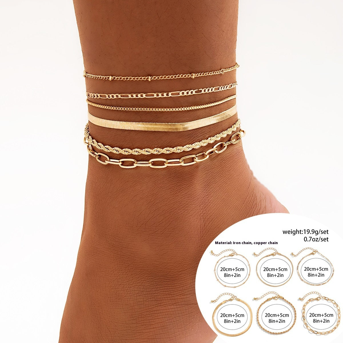 Sweet Cool Leisure Rhinestone Beach Anklet Foot Ornaments - 04 Gold 4661 - electronic accessories