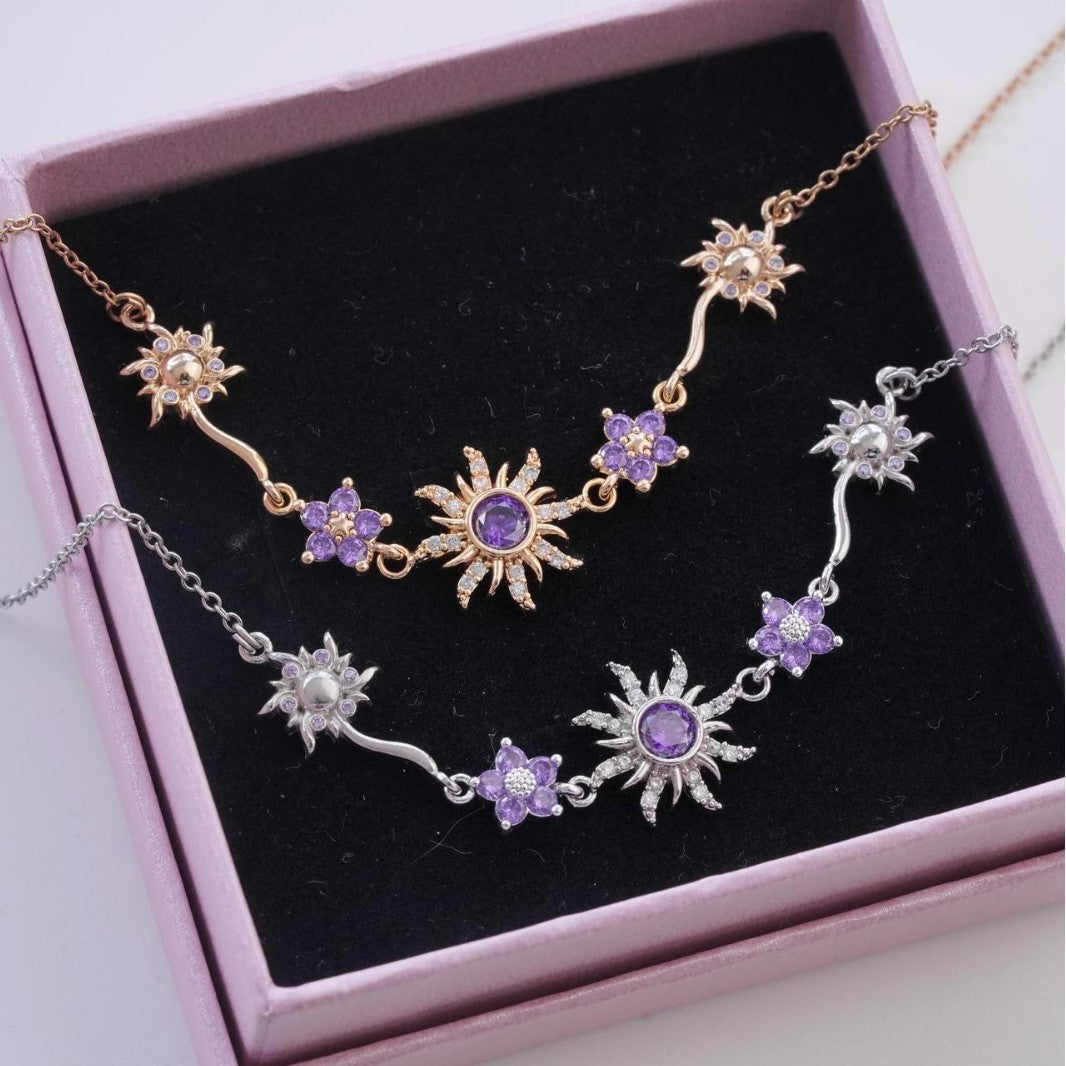 Sweet Copper Gold-plated Purple SUNFLOWER Necklace - electronic accessories