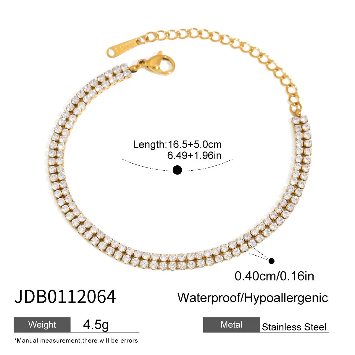 Tennis Bracelet Cubic Zirconia - JDB0112064