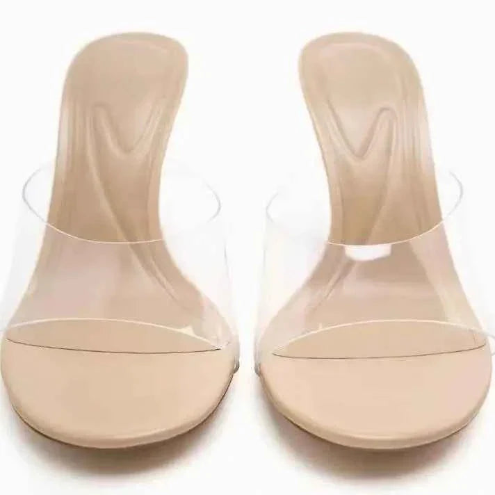 Thin Heeled Transparent Women's Sandals