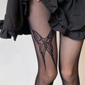 Thin Pantyhose Dark Hollowed Out Fishnet Stockings Women - Big Butterfly Black / Height 150-175cm