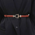 Thin Retro Gold Buckle Adjustable Women Belt