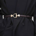 Thin Retro Gold Buckle Adjustable Women Belt