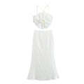Three-dimensional Flower Decorative Top Fishtail Skirt Two-piece Set - Other