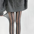 Tights for Women Lace Mesh Fishnet Retro Pantyhose - GRAY / One Size