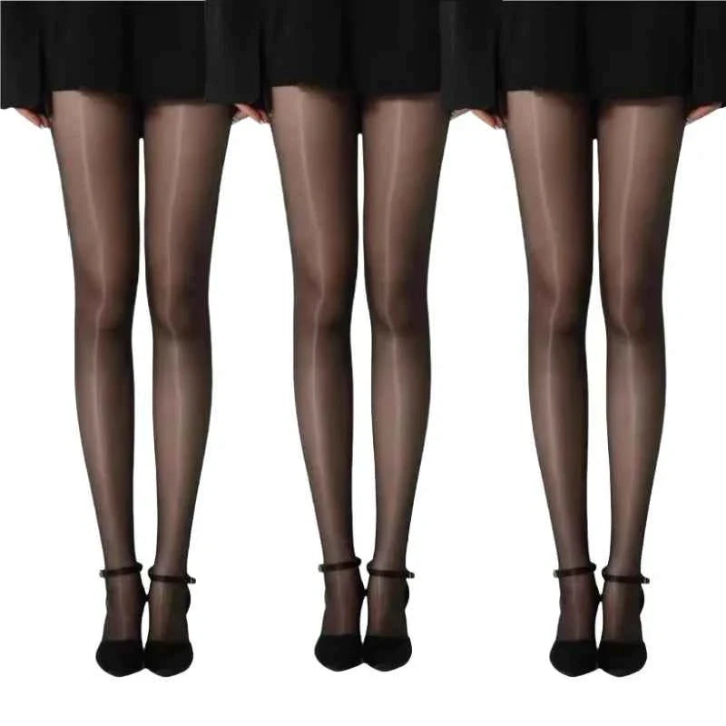 Tights Oil Sparkly Pantyhose for Women High Waist