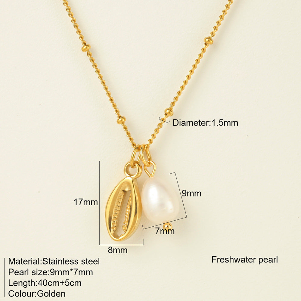 Titanium Steel Conch Turtle Shell Retro Easy Matching Necklace - 1769 - electronic accessories