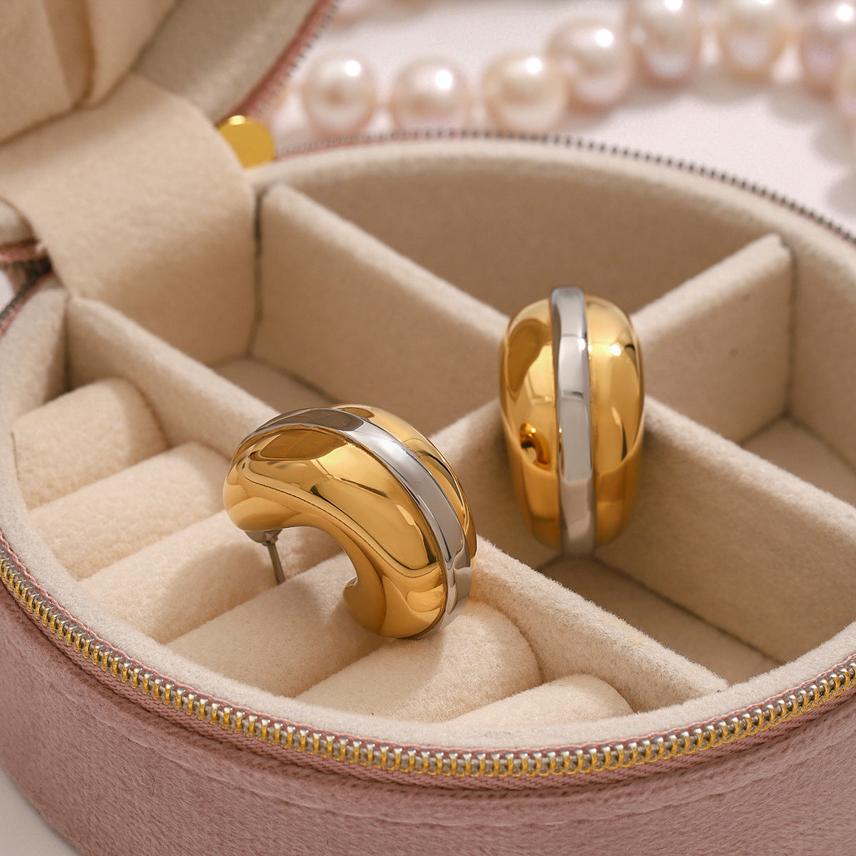 Titanium Steel Earrings Niche Stainless - JDE0101008PS - electronic accessories