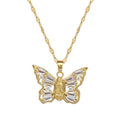 Titanium Steel Micro-inlaid Portrait Butterfly Zircon Necklace - C436 - electronic accessories