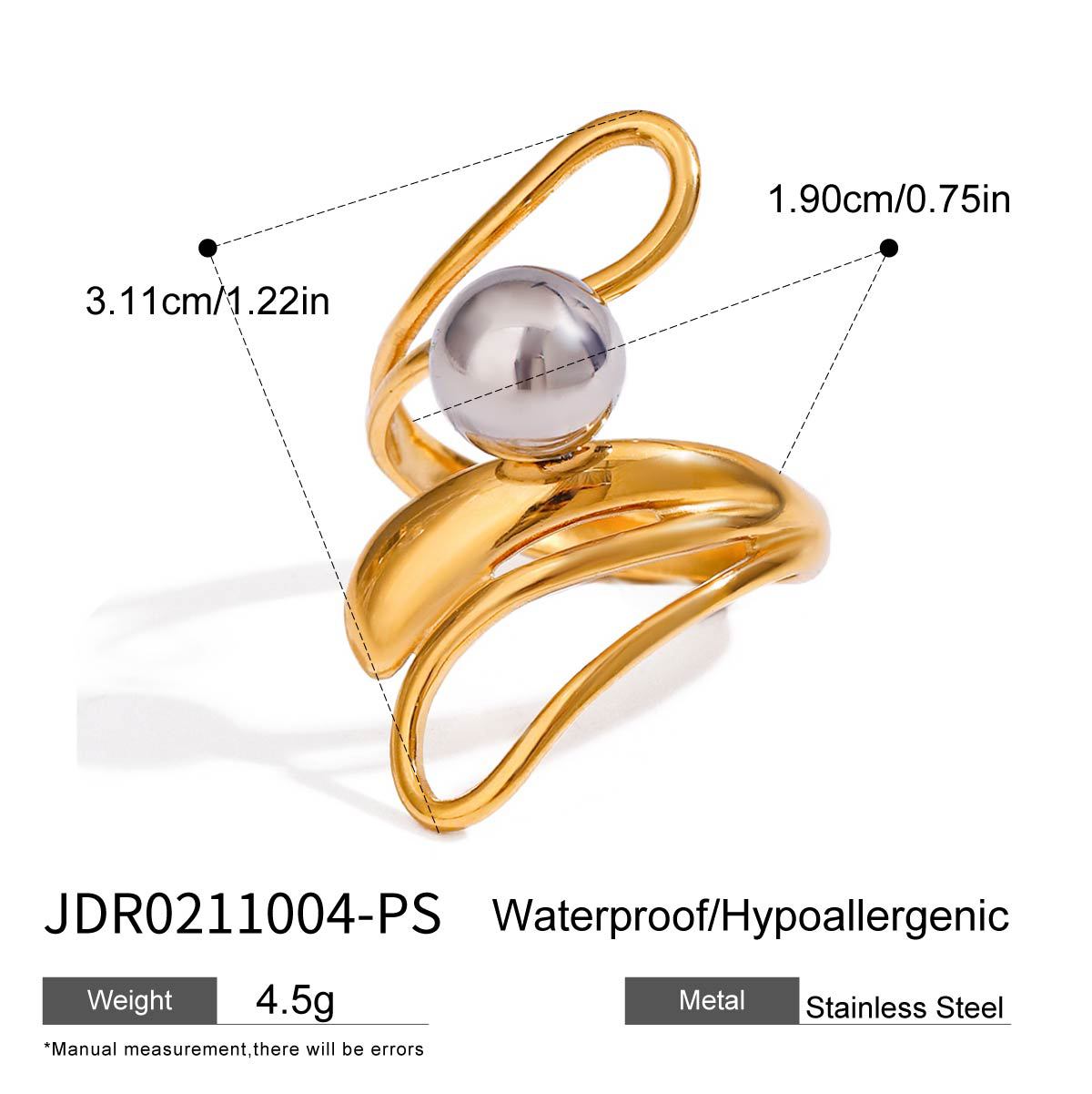 Titanium Steel No Fading Stainless Pearl Ring - JDR0211004PS - electronic accessories
