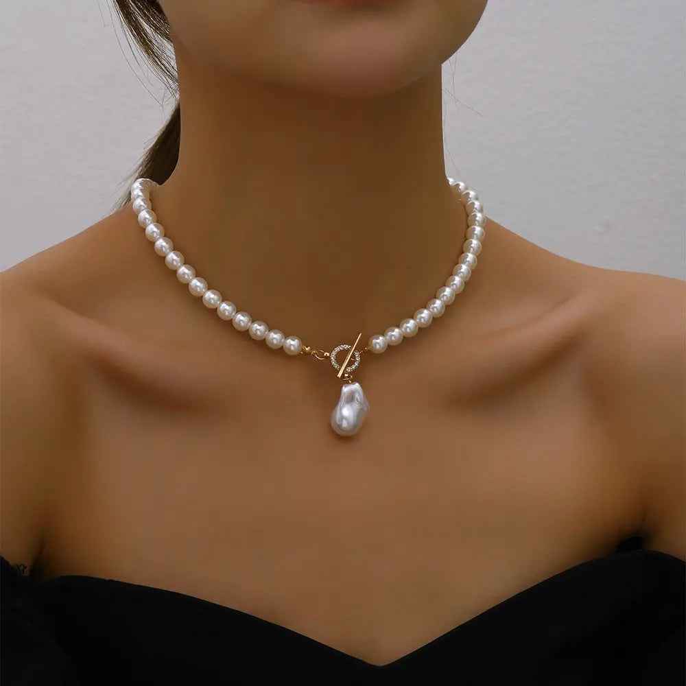 Trend Elegant Jewelry Wedding Big Pearl Necklace For Womenim - N03821 - electronic accessories