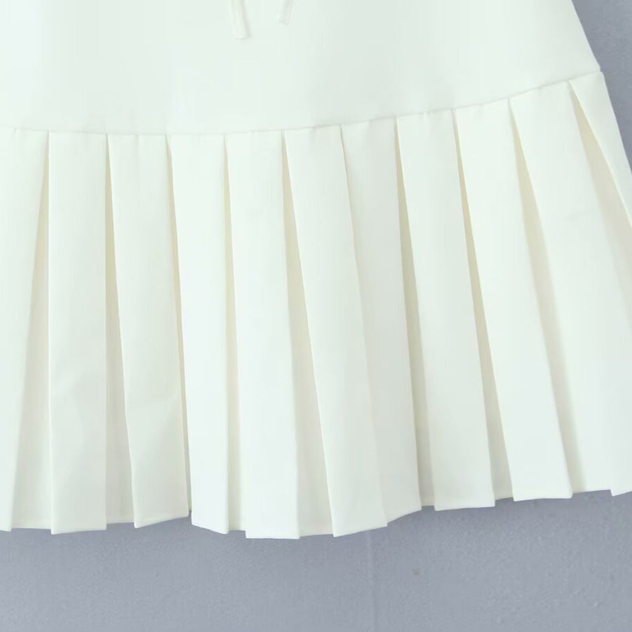 Tube Top Bow Bandage Slim-fitting Patchwork Pleated Dress - Other