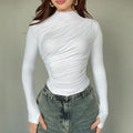 Turtleneck Slim T Shirt Women