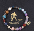 Twelve Constellation Bracelet Natural Stone Cut Color - Aquarius - electronic accessories