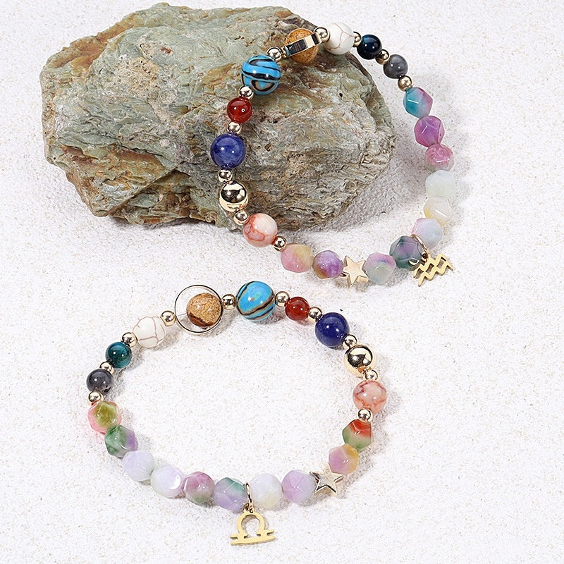 Twelve Constellation Bracelet Natural Stone Cut Color - electronic accessories