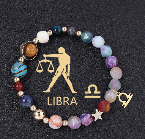 Twelve Constellation Bracelet Natural Stone Cut Color - Libra - electronic accessories
