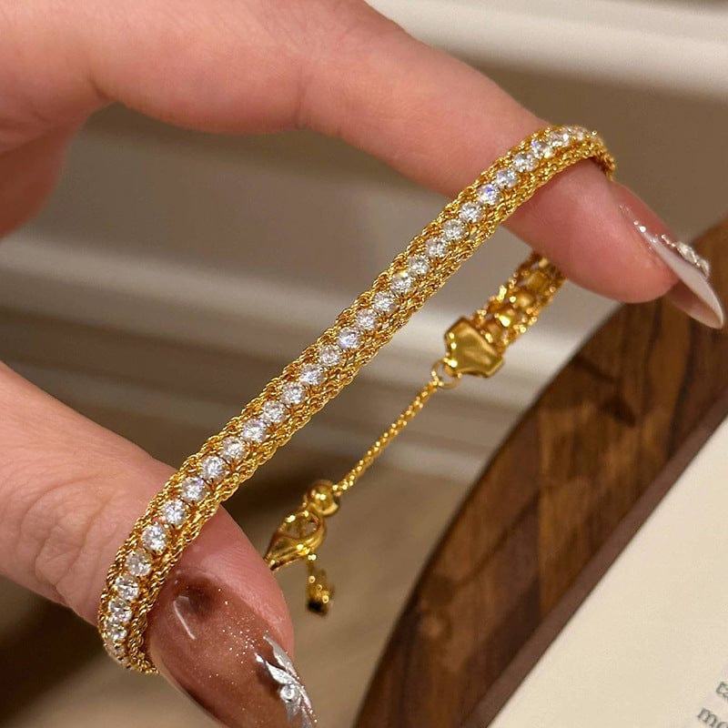 Twist Full Diamond Bracelet Fashion Special-interest - Gold - electronic accessories