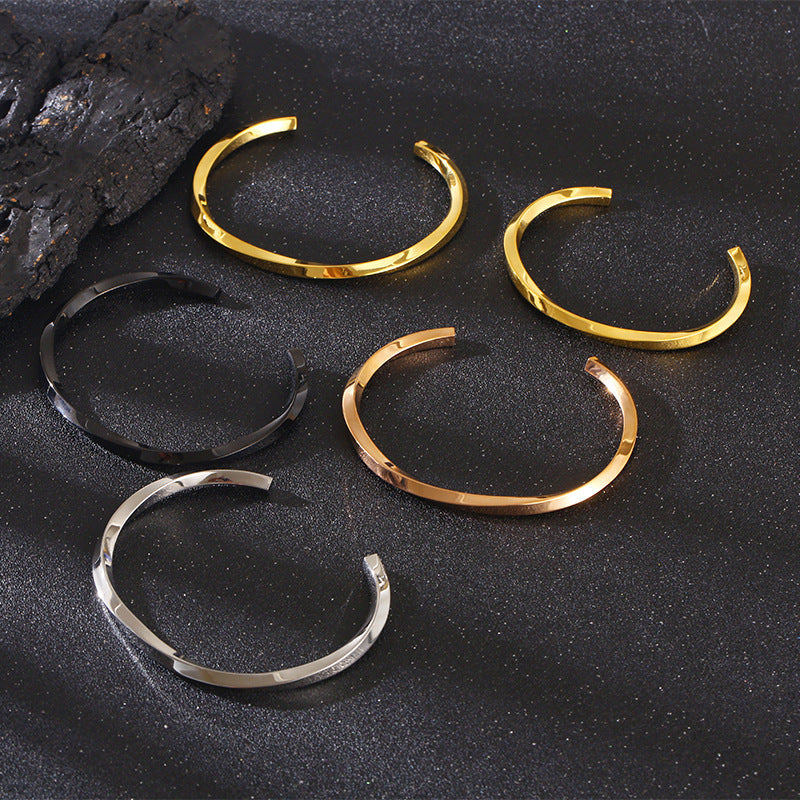 Twisted Ring Square Stainless Steel Bracelet - electronic accessories