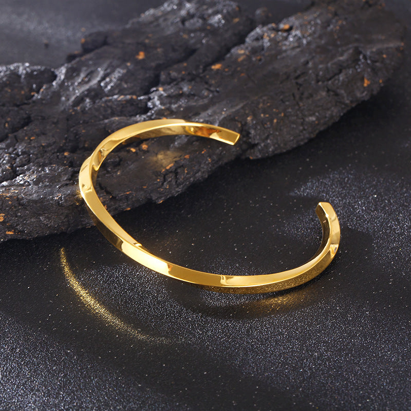 Twisted Ring Square Stainless Steel Bracelet - electronic accessories