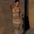 Two-piece Set Halter Wrapped Chest Hollow - Khaki / L XL - Other