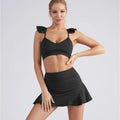 Two Piece Set Women Yoga Gym Running Badminton Skirt Suit