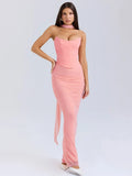 Two Pieces Sets For Women Strapless Off-shoulder Sleeveless Tops And Elegant High Waist Long Skirt