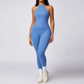 V Back Jumpsuit Women Backless Sports Bodysuits - Tranquil Blue / M / CHINA