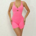 V Back One-Piece Suit Scrunch Sports Jumpsuit
