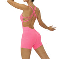 V Back One-Piece Suit Scrunch Sports Jumpsuit