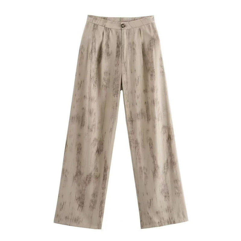 V-neck Buttons Decorative Lace-up Sleeveless Waistcoat Vest Wide-leg Casual Pants Suit - L - Other