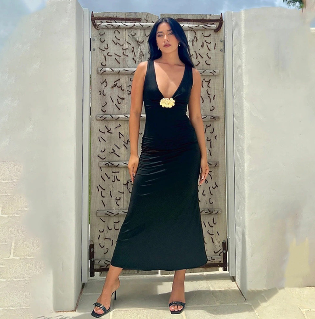 V-neck Sheath Dress - Other