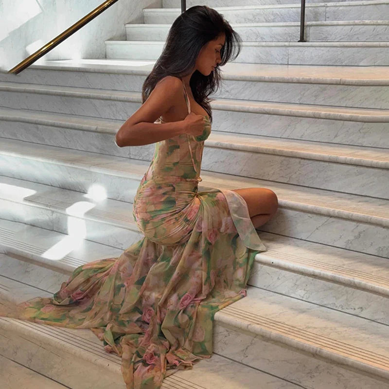 Vacation Floral Long Dress For Women