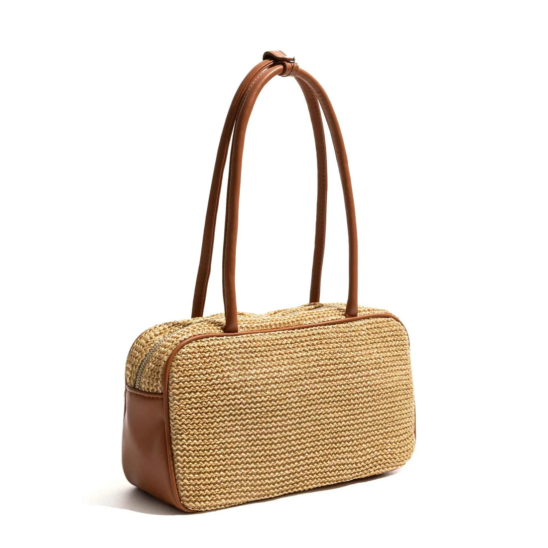 Versatile Straw Weave Boston Armpit Shoulder Purse