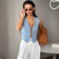 Vest Top For Women Sleeveless V Neck