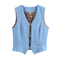 Vest Top For Women Sleeveless V Neck - Light Blue / L