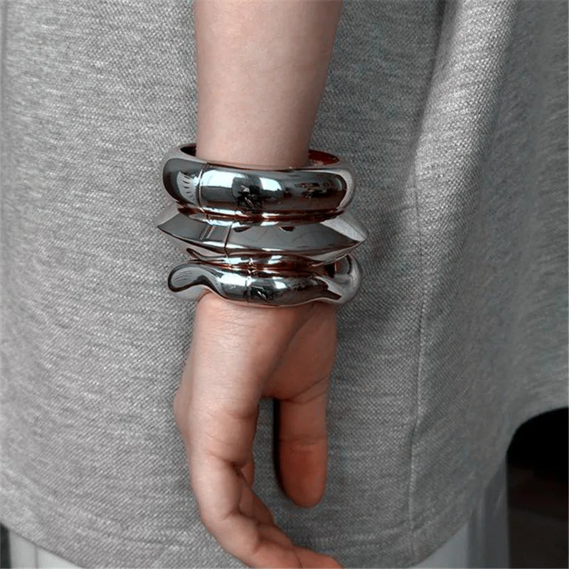 Vintage Irregular Resin Acrylic Chunky Bangles