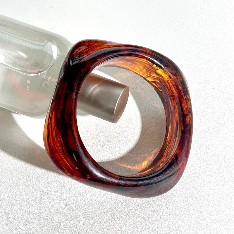 Vintage Irregular Resin Acrylic Chunky Bangles - A4