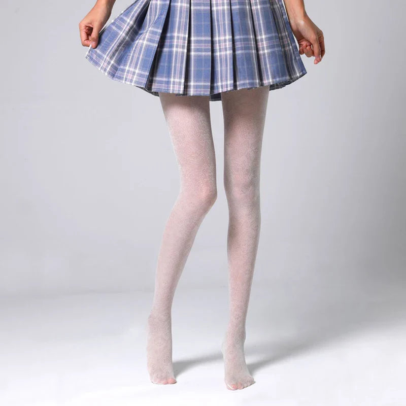 Vintage Lace Pattern Women’s Pantyhose - white