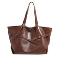 Vintage Large Capacity PU Leather Tote Bag - Brown / 42x18x30cm