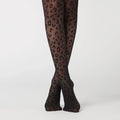 Vintage Leopard Print Black Pantyhose Women - BCC122
