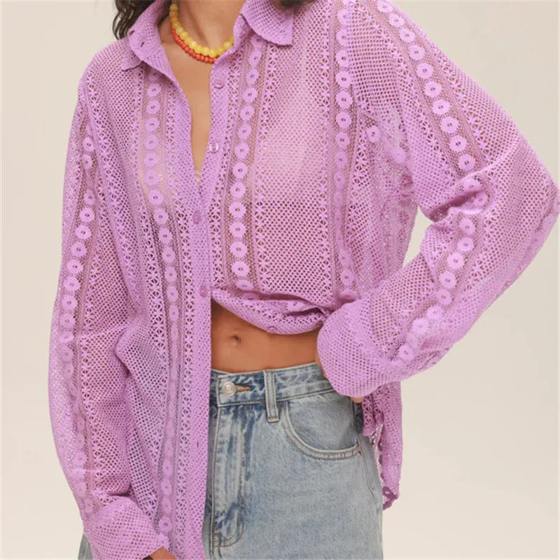 Vintage Long Sleeve Blouse Women - D / L