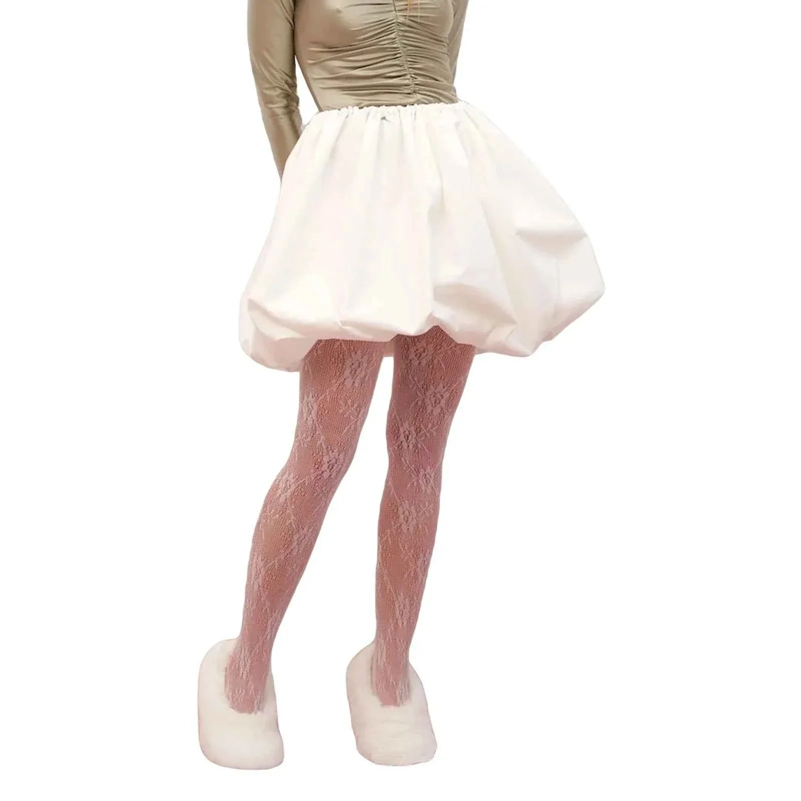 Vintage Loose Fitting Elastic Waist Short Skirt