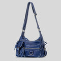 Vintage Multiple Pockets Women Shoulder Bags - Blue