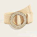 Vintage PP Grass Woven Belt for Women