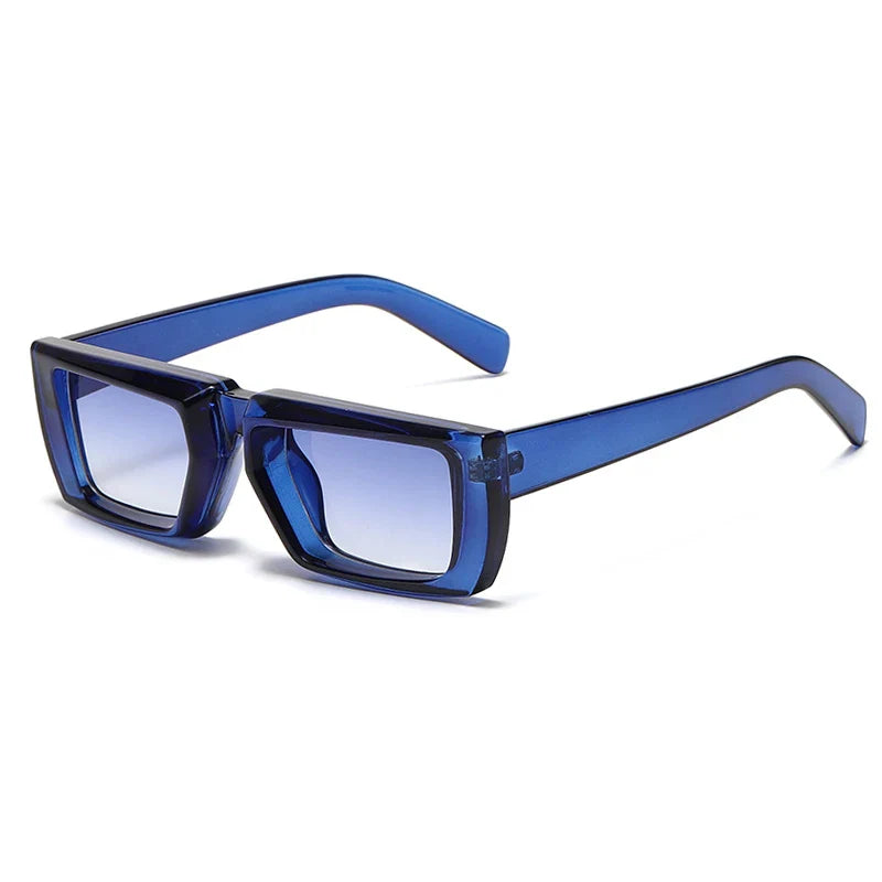 Vintage Rectangle Sunglasses Women - Blue-Blue / As the picture